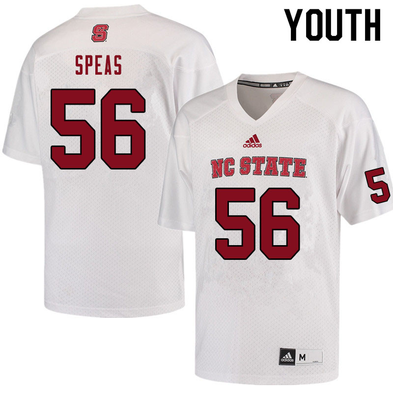Youth #56 Bryson Speas NC State Wolfpack College Football Jerseys Sale-White - Click Image to Close